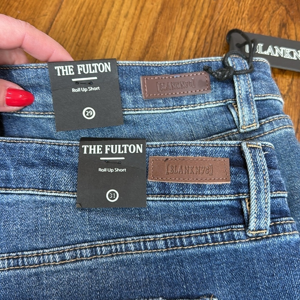 Blank NYC Distressed Cuffed Denim Shorts The Fulton Cox Size 29 & 31 - Picture 6 of 12